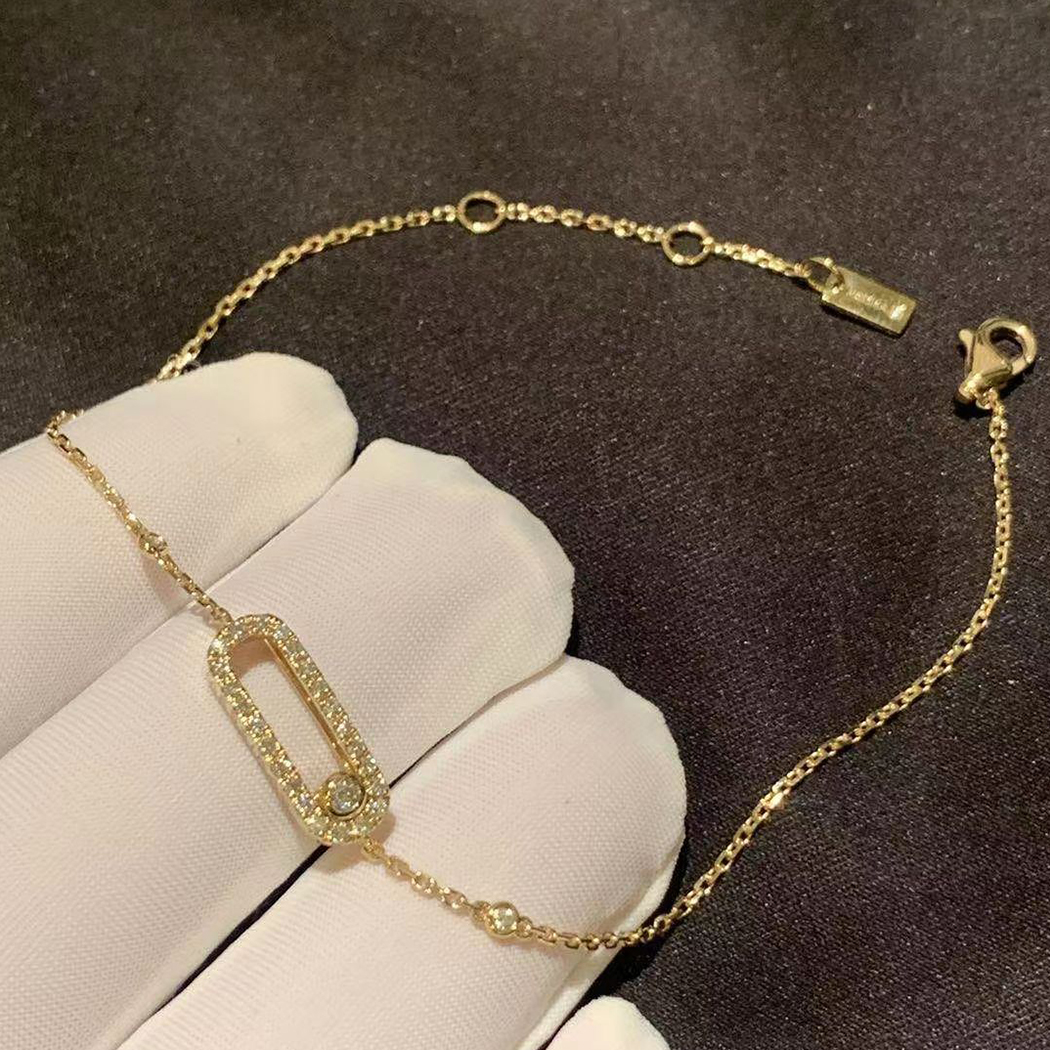 Messika Move Uno Bracelet 18k Yellow Gold and Pave Diamonds 04706