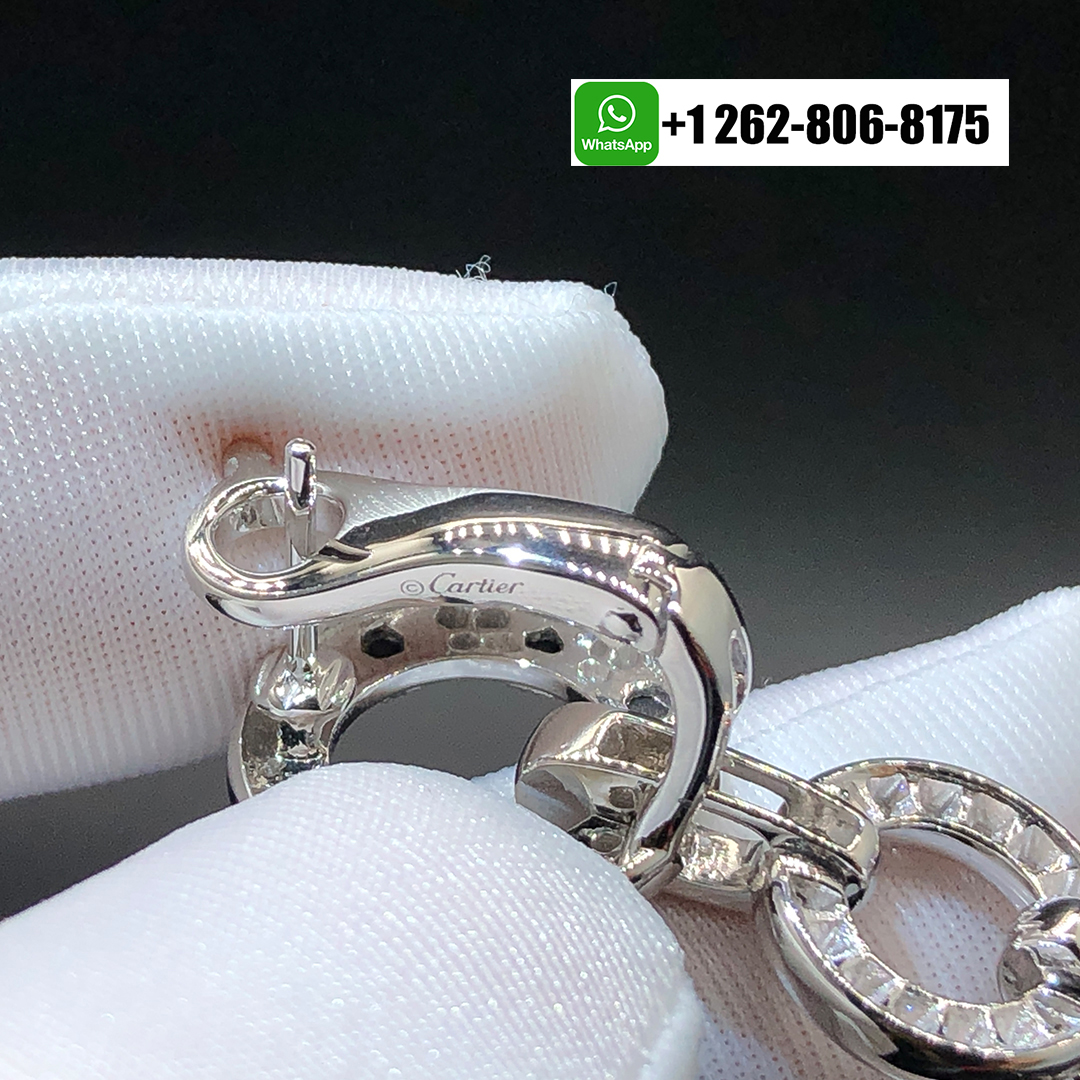 Panthère de Cartier Diamond Paved Onyx 18k White Gold High Jewelry Drop Earrings H8000746