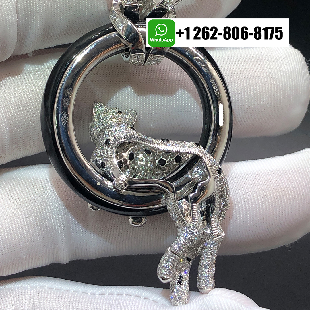 Panthère de Cartier High Jewellery Necklace with Diamonds Paved and Emerald HP700834