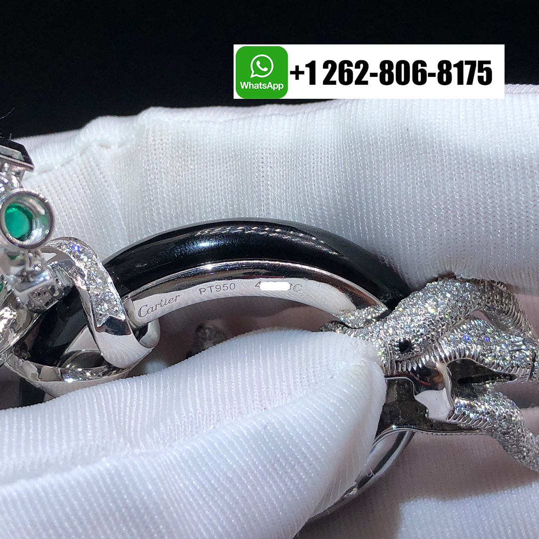 Panthère de Cartier High Jewellery Necklace with Diamonds Paved and Emerald HP700834