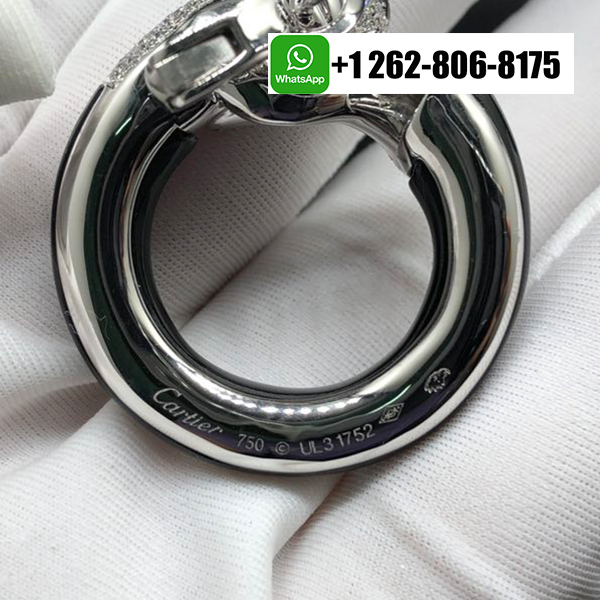 Panthere de Cartier Hoop Earrings in 18k White Gold Onyx Emeralds