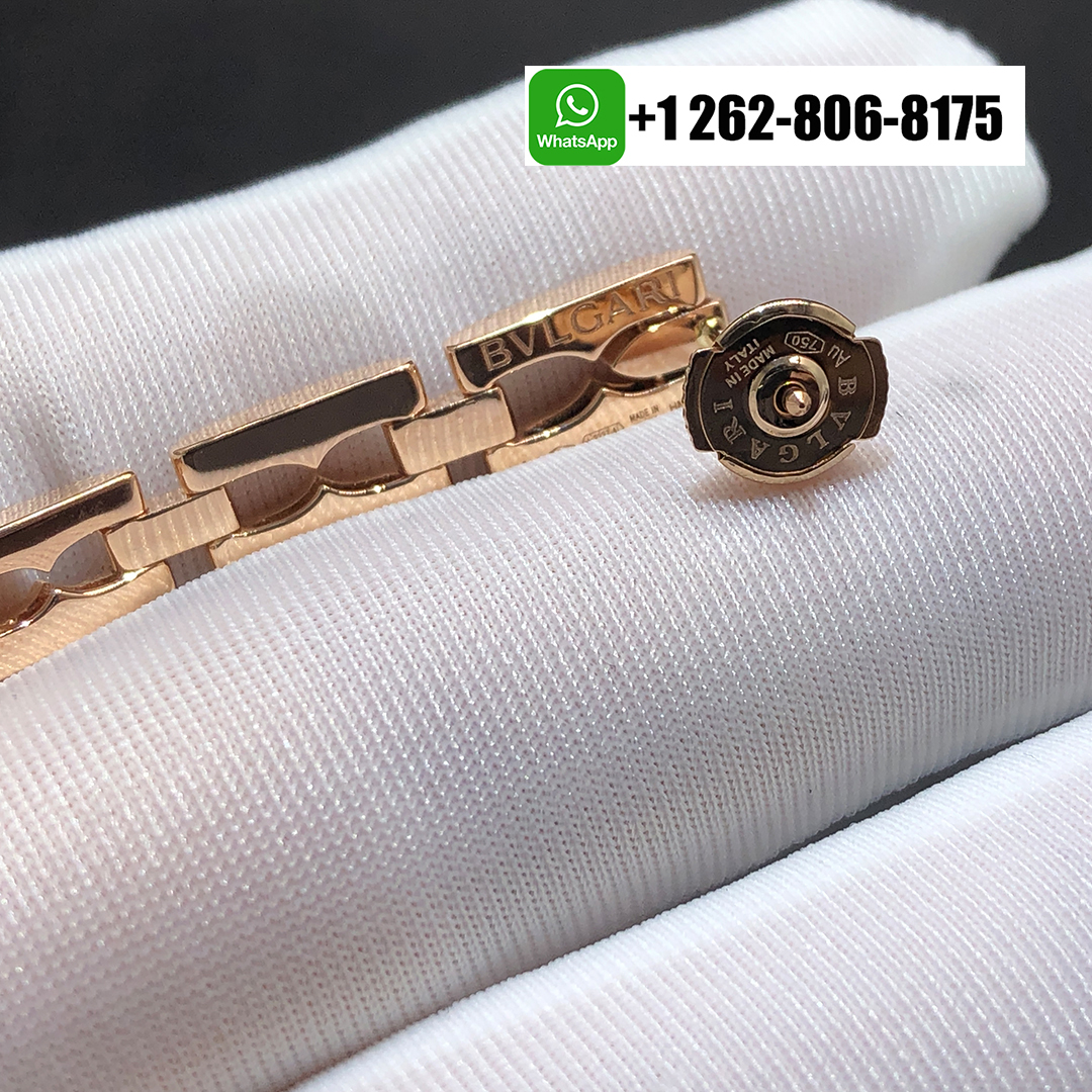 Bvlgari 18k Rose Gold B.zero1 Drop Earrings with Pave Diamonds 361190