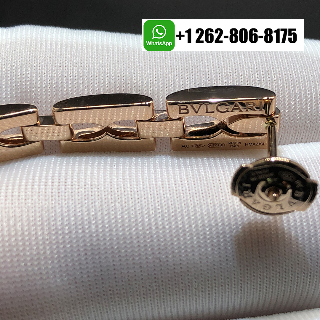 Bvlgari 18k Rose Gold B.zero1 Drop Earrings with Pave Diamonds 361190