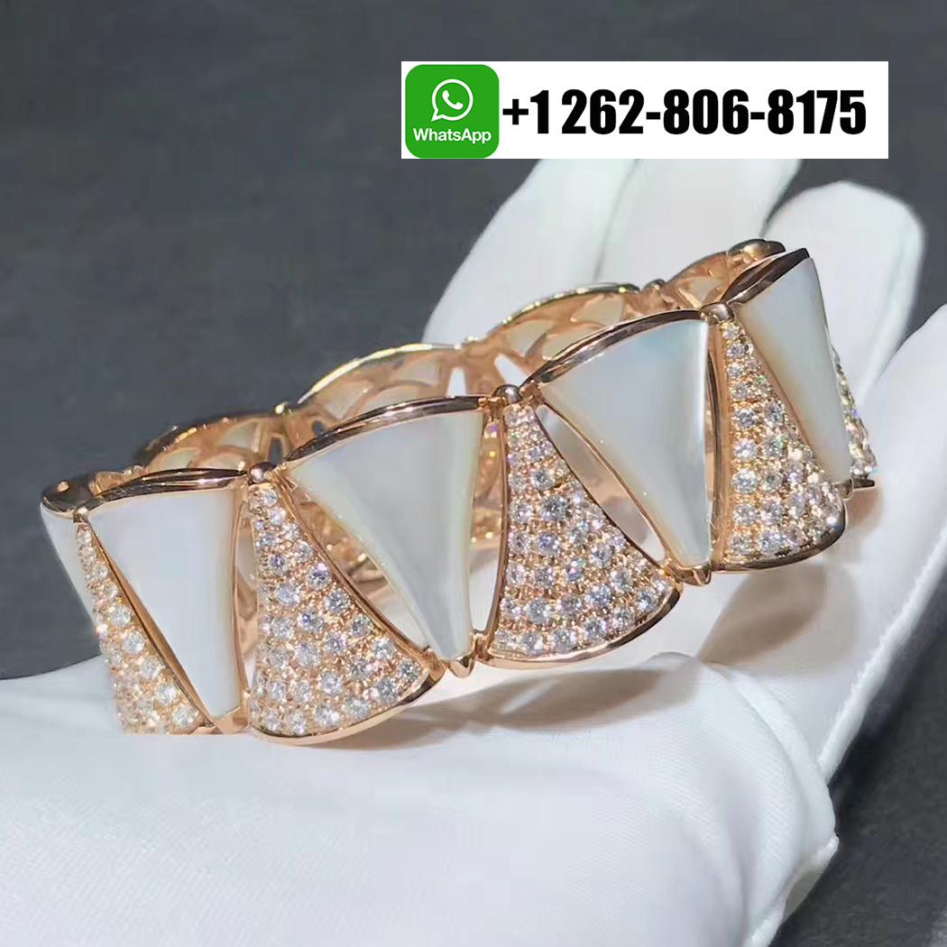 Bvlgari 18k Rose Gold Diamond And Mother-of-pearl Divas’ Dream High Jewelry Bracelet