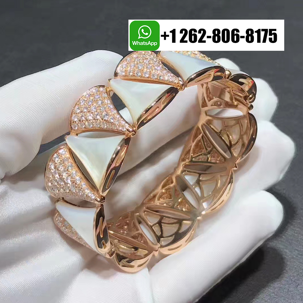 Bvlgari 18k Rose Gold Diamond And Mother-of-pearl Divas’ Dream High Jewelry Bracelet