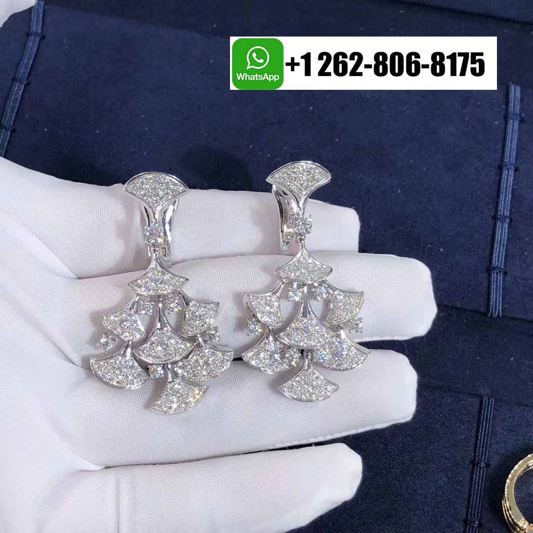 Bvlgari 18k White Gold 7.95ct Diamond Divas’ Dream Earrings