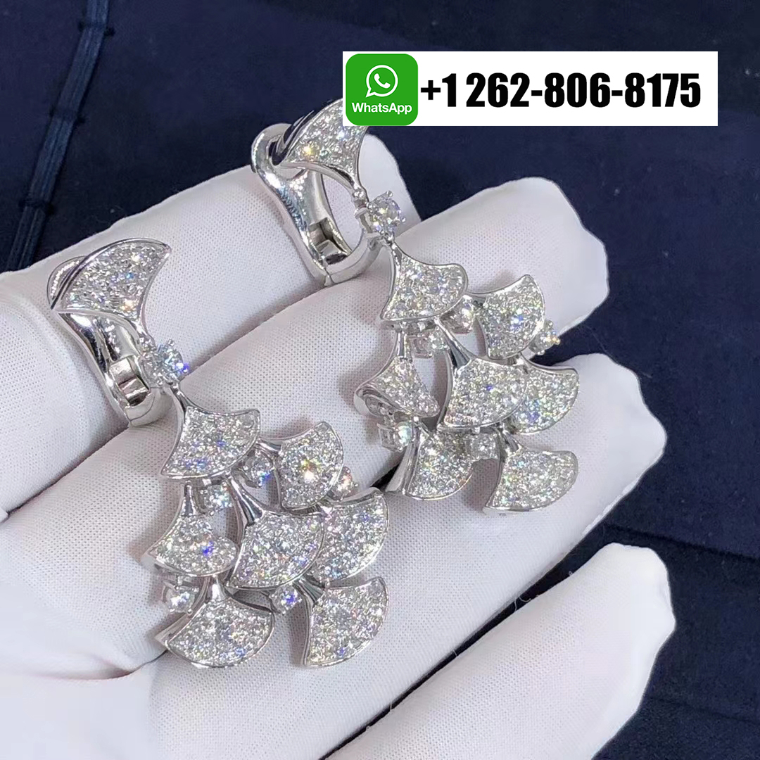 Bvlgari 18k White Gold 7.95ct Diamond Divas’ Dream Earrings