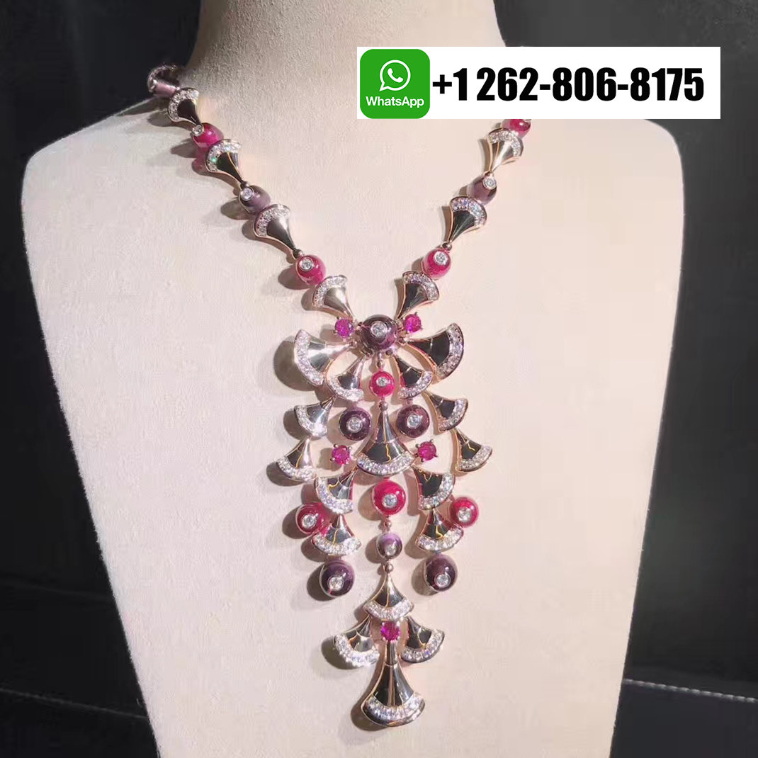 Bvlgari Amethyst, Pink Tourmaline and Diamond Divas Dream High Jewelry Necklace in 18k Rose Gold