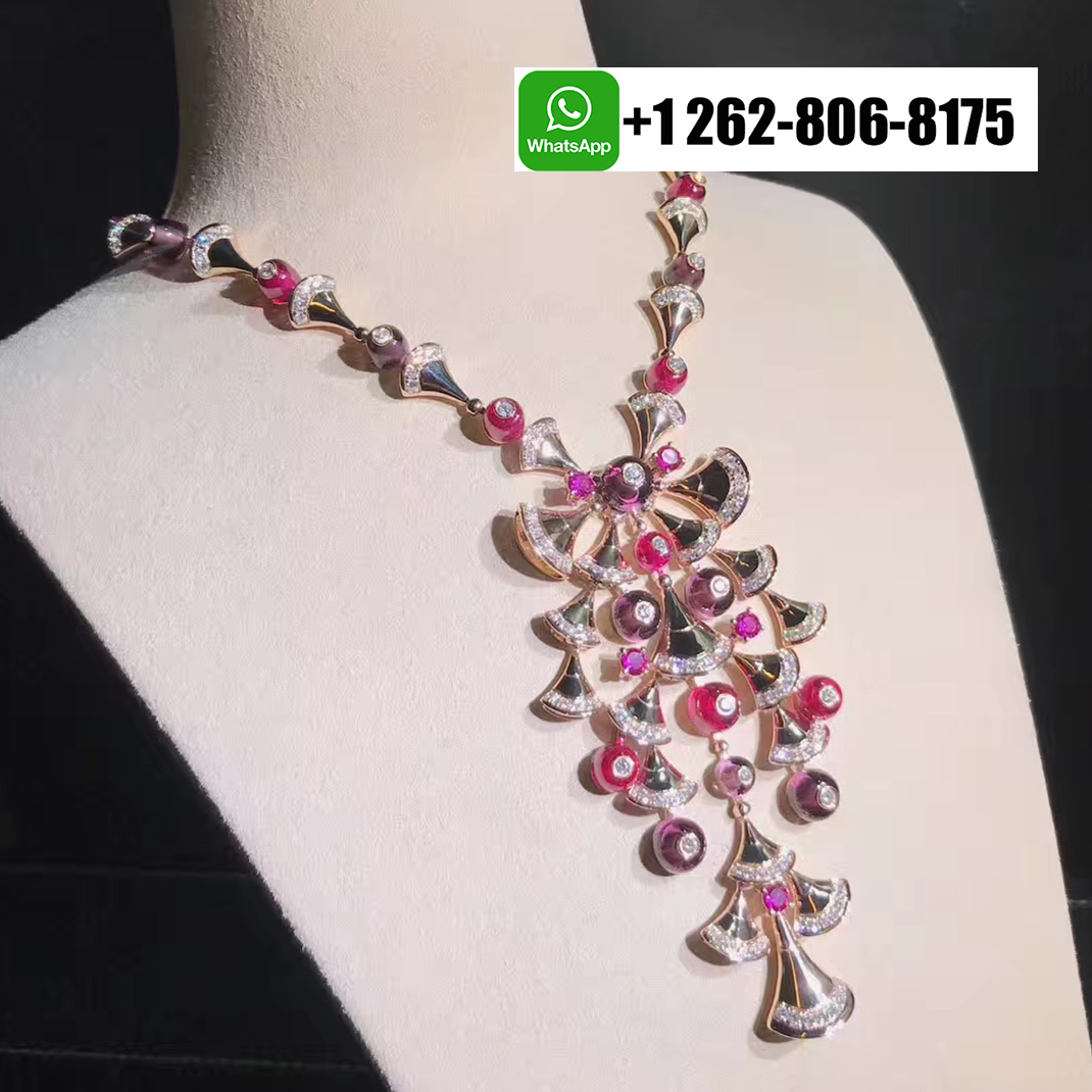 Bvlgari Amethyst, Pink Tourmaline and Diamond Divas Dream High Jewelry Necklace in 18k Rose Gold