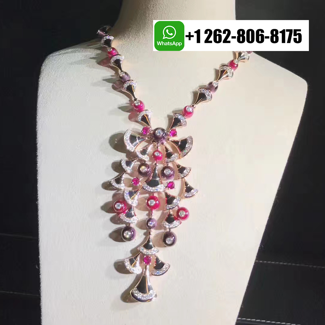 Bvlgari Amethyst, Pink Tourmaline and Diamond Divas Dream High Jewelry Necklace in 18k Rose Gold