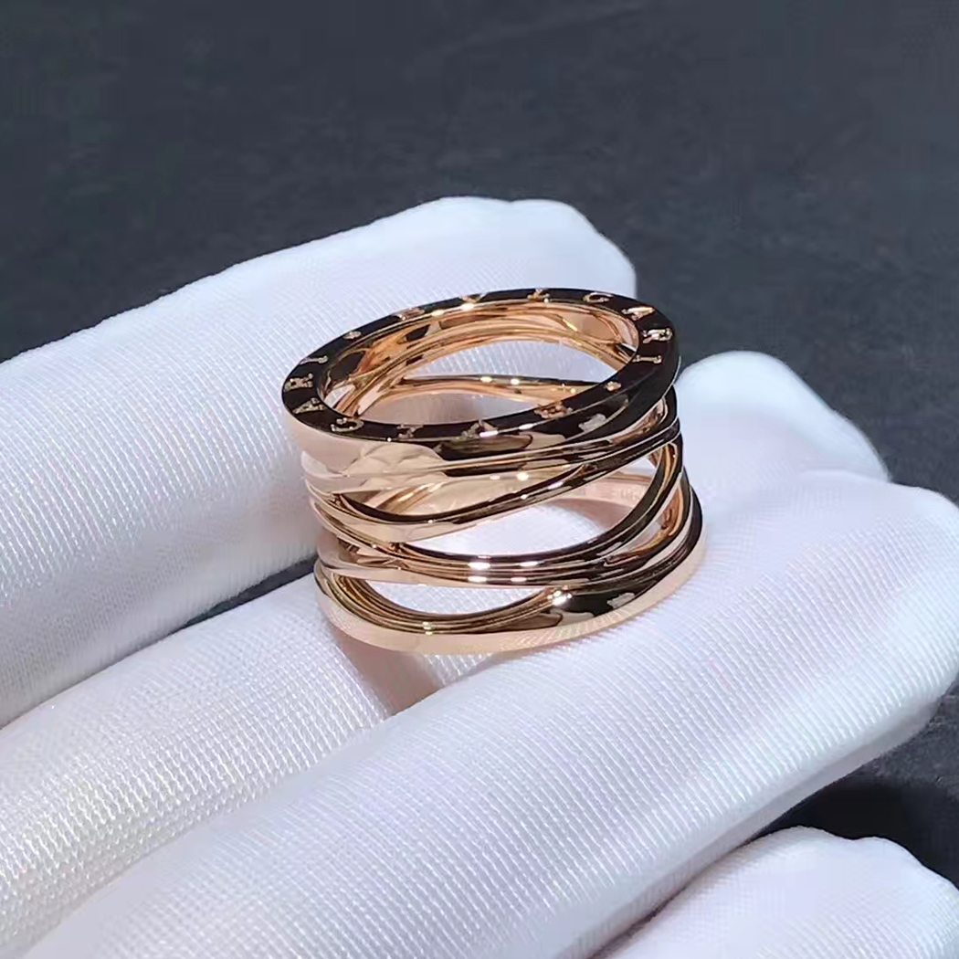 Bvlgari B.Zero1 Design Legend 18K Rose Gold 4-Band Ring