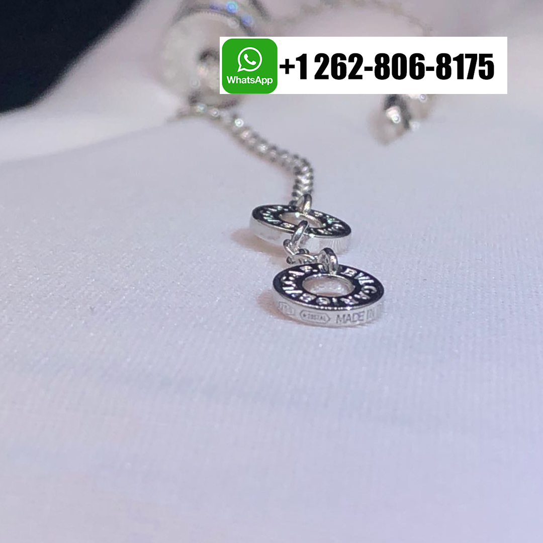 Bvlgari B.zero1 Soft Bracelet in 18k White Gold with Pavé Diamonds 350899