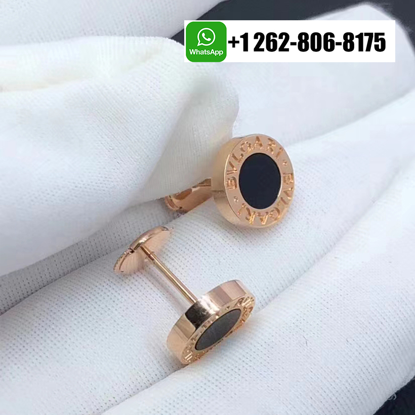 Bvlgari Bvlgari 18k Rose Gold Single Stud Earring with Onyx 354730