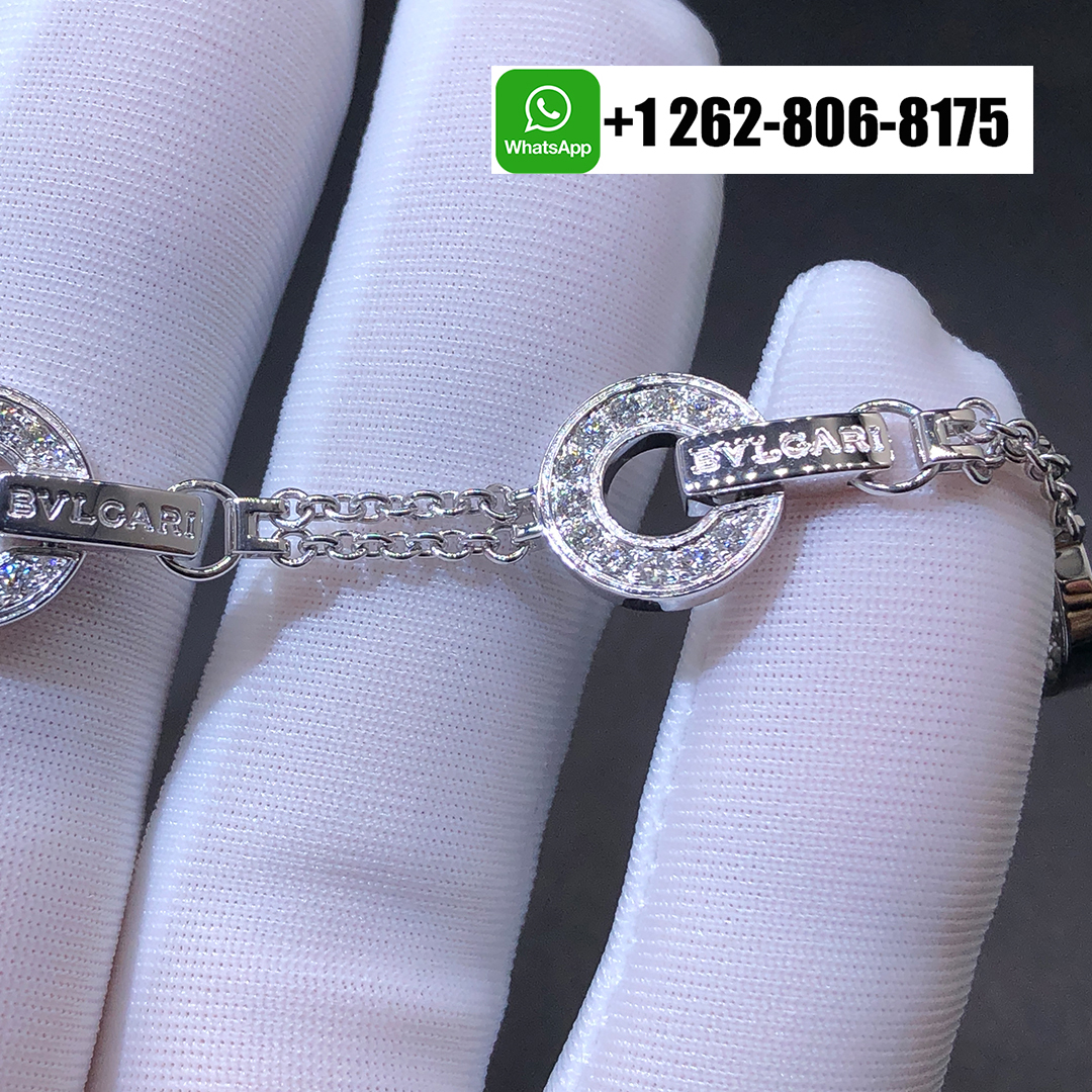 Bvlgari Bvlgari Openwork 18k White Gold Full Pavé Diamonds Bracelet 357939
