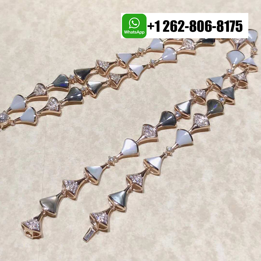 Bvlgari Divas Dream Diamond High Jewelry Necklace in 18k Rose Gold with Mother of Pearl