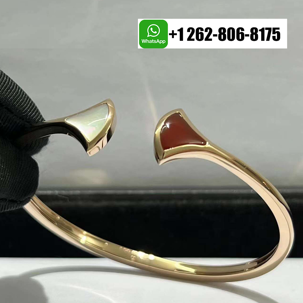 Bvlgari Divas’ Dream Open Cuff Bracelet 18K Rose Gold with Carnelian Mother of Pearl