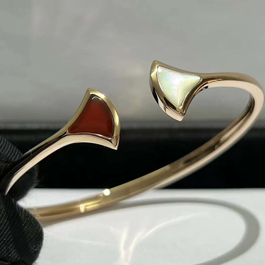 Bvlgari Divas’ Dream Open Cuff Bracelet 18K Rose Gold with Carnelian Mother of Pearl