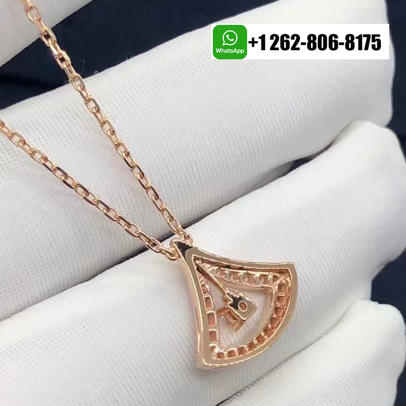 Bvlgari Divas’ Dream Pavé Diamonds 18k Rose Gold Openwork Pendant Necklace 354363