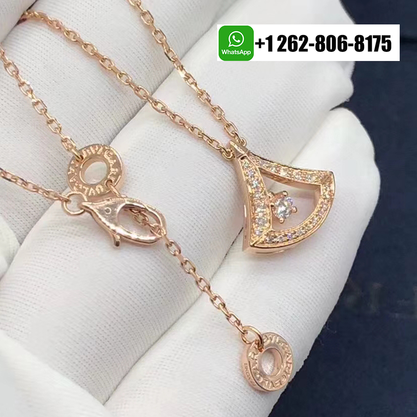 Bvlgari Divas’ Dream Pavé Diamonds 18k Rose Gold Openwork Pendant Necklace 354363