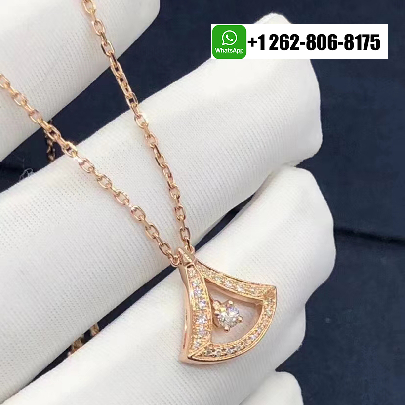 Bvlgari Divas’ Dream Pavé Diamonds 18k Rose Gold Openwork Pendant Necklace 354363