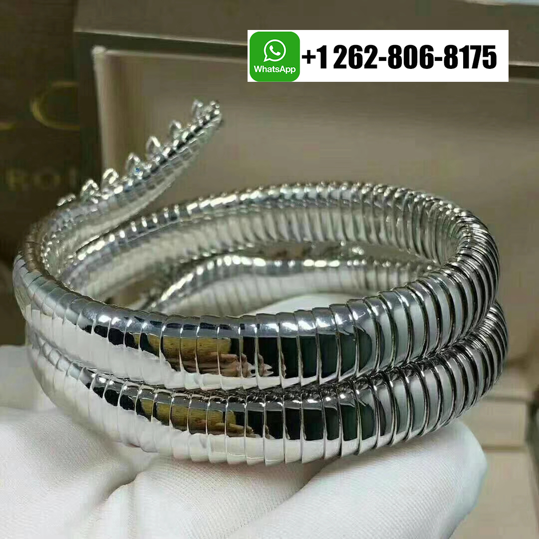 Bvlgari Serpenti High Jewelry Tubolare Bracelet 18k White Gold with Diamonds