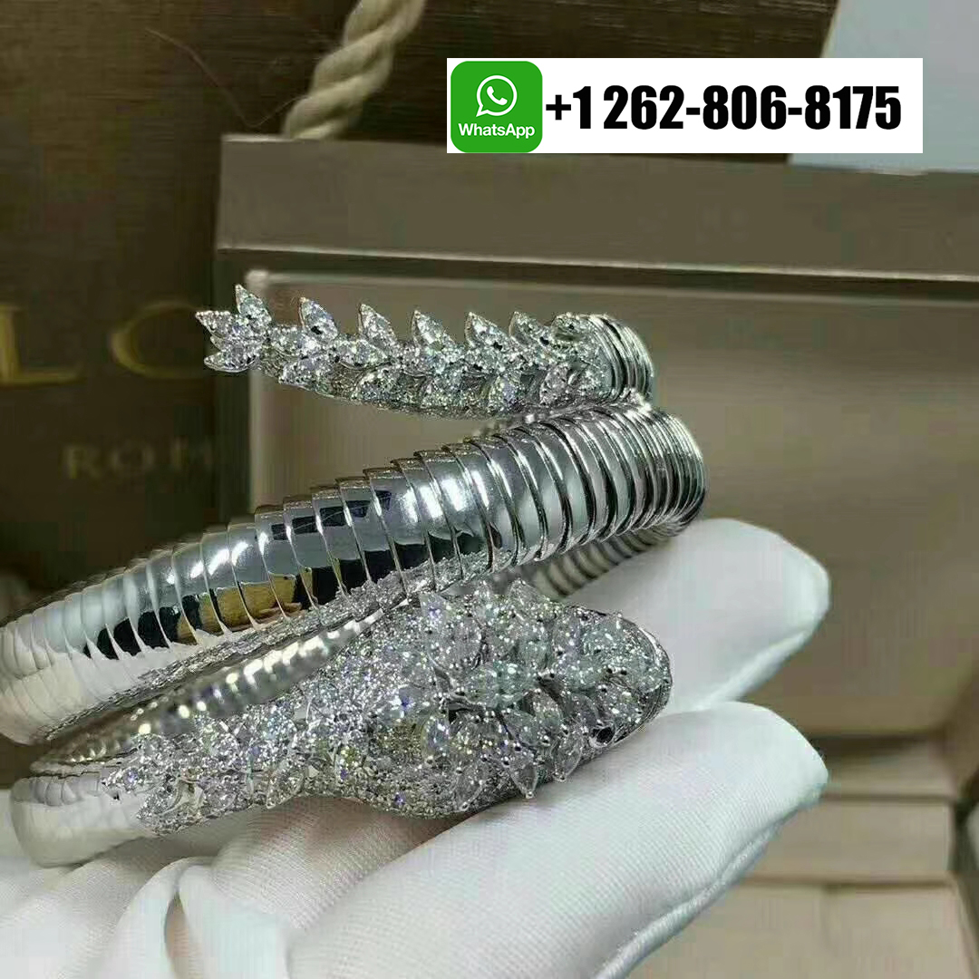 Bvlgari Serpenti High Jewelry Tubolare Bracelet 18k White Gold with Diamonds