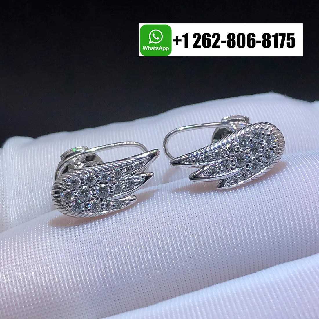 Bird on a Rock by Tiffany Platinum with Diamonds Wings Drop Earrings