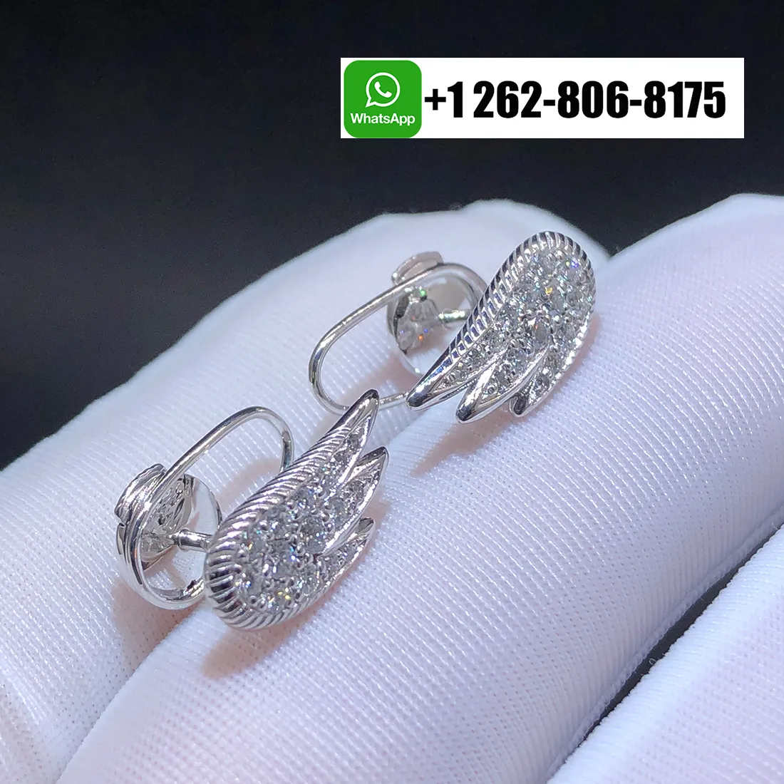 Bird on a Rock by Tiffany Platinum with Diamonds Wings Drop Earrings