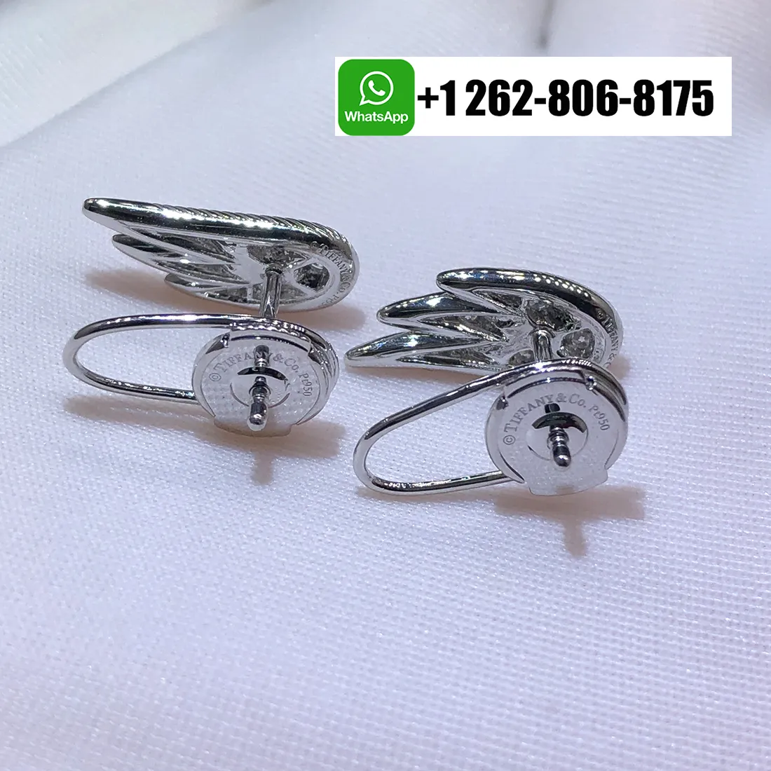 Bird on a Rock by Tiffany Platinum with Diamonds Wings Drop Earrings