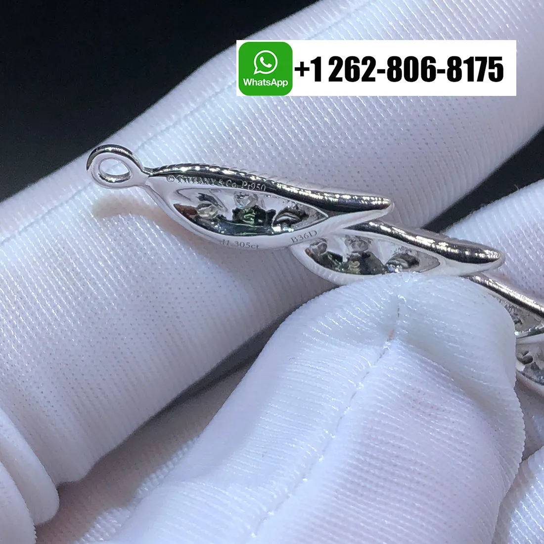 Bird on a Rock by Tiffany Platinum with Diamonds Wings Drop Earrings