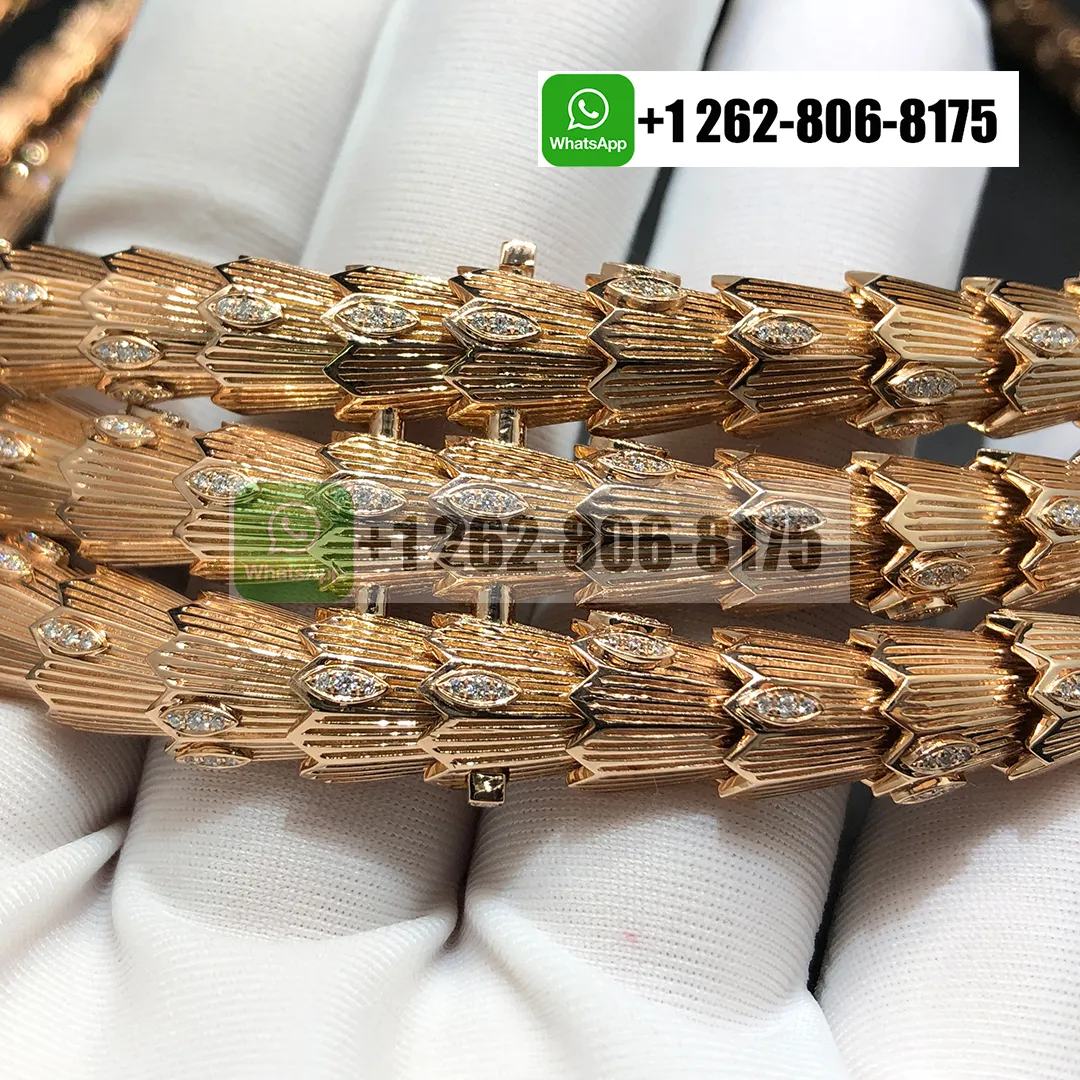 Bvlgari Serpenti Diamonds Three-circle High Jewelry Necklace in 18k Rose Gold