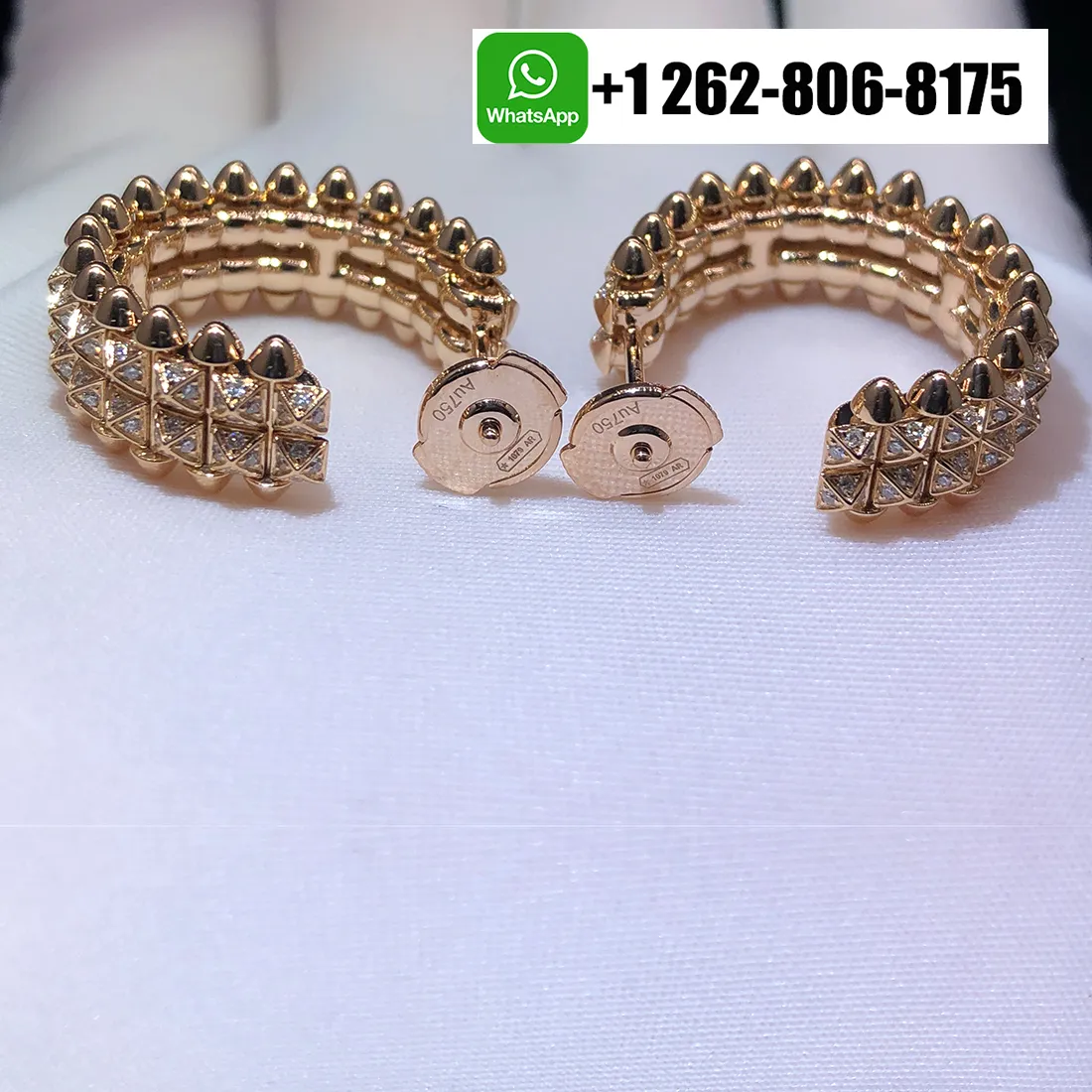 Cartier 18k Rose Gold Clash de Cartier Double Row Pave Diamond Hoop Earrings N8515236