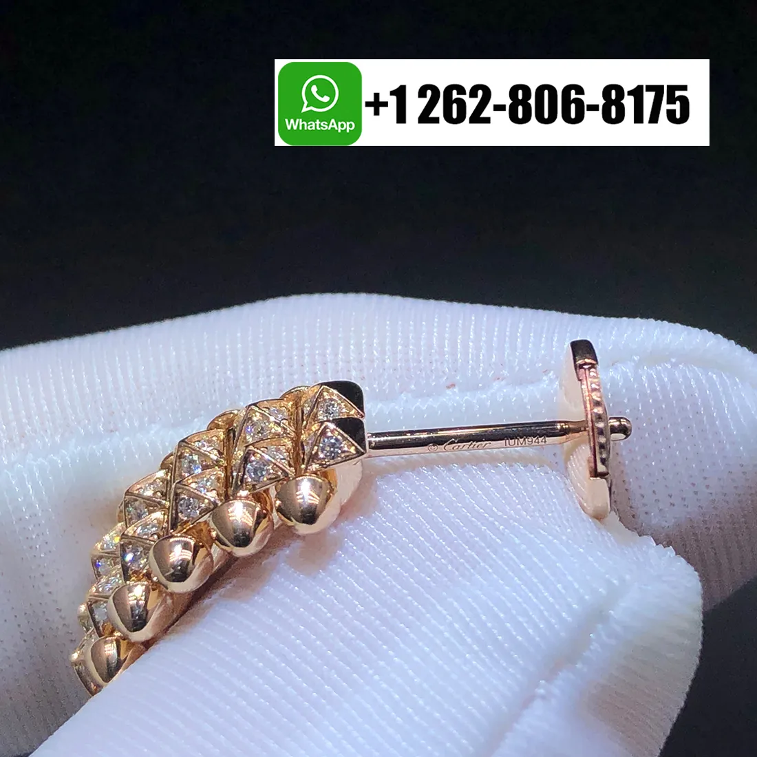 Cartier 18k Rose Gold Clash de Cartier Double Row Pave Diamond Hoop Earrings N8515236