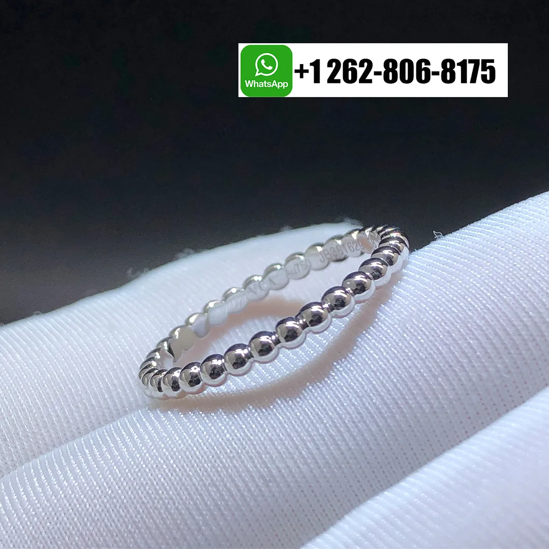 Van Clee & Arpels Perlée Pearls of Gold Small Model 18k White Gold Ring VCARPJME00