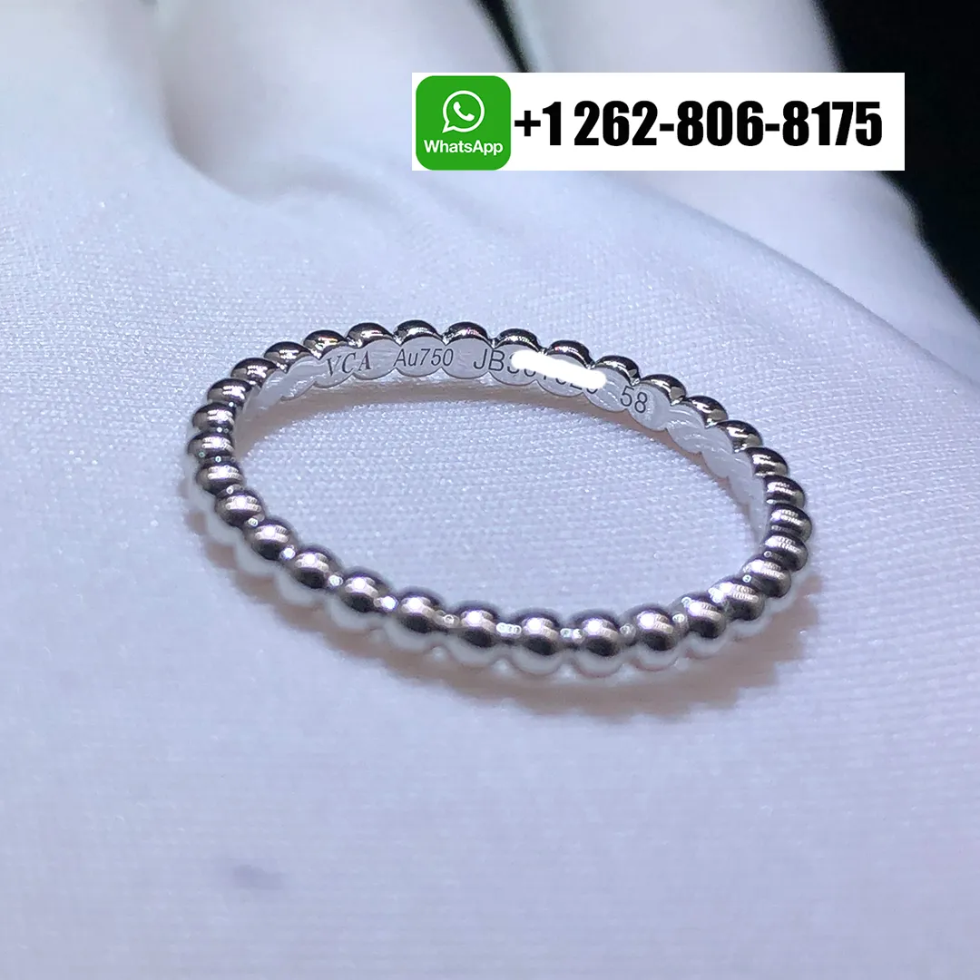 Van Clee & Arpels Perlée Pearls of Gold Small Model 18k White Gold Ring VCARPJME00