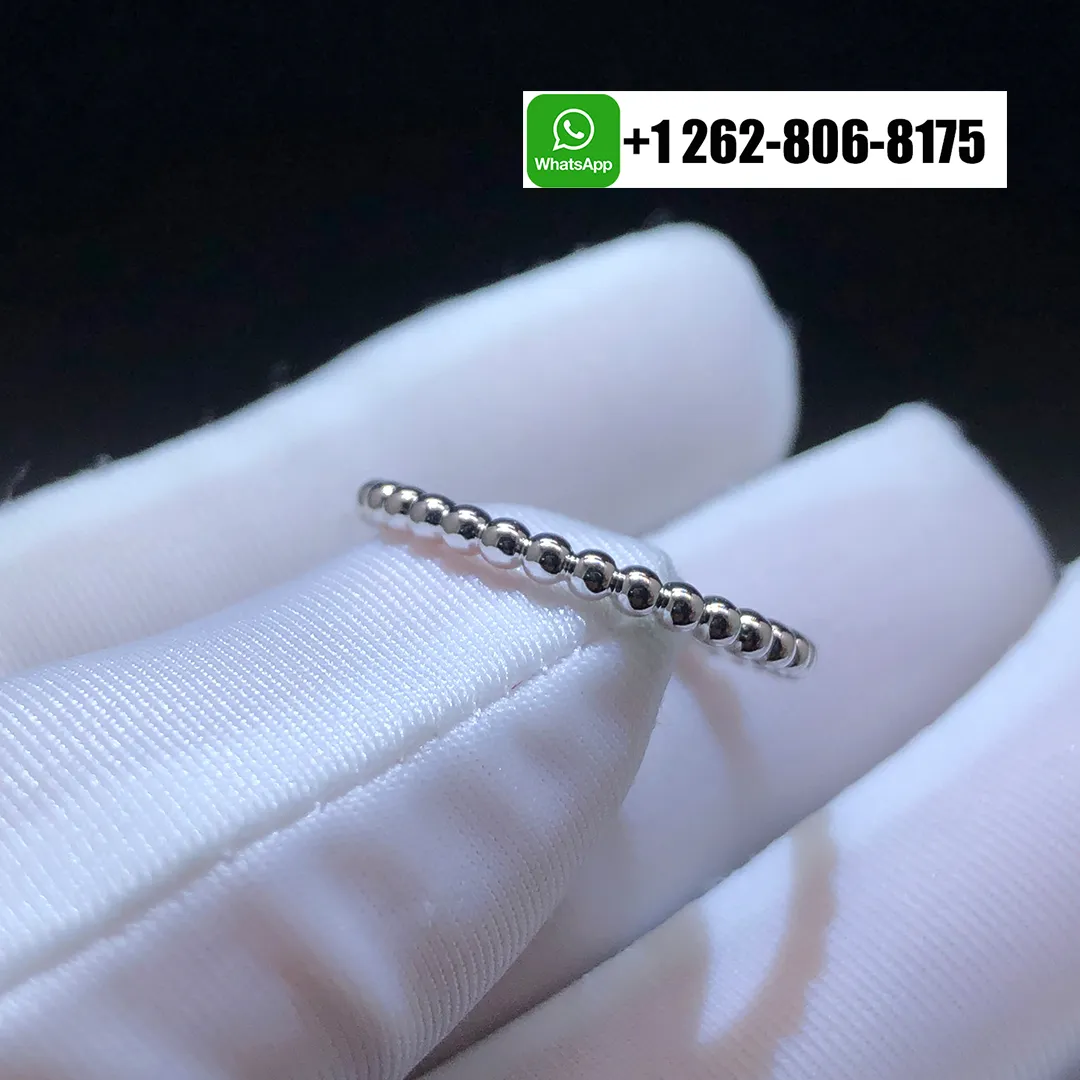 Van Clee & Arpels Perlée Pearls of Gold Small Model 18k White Gold Ring VCARPJME00