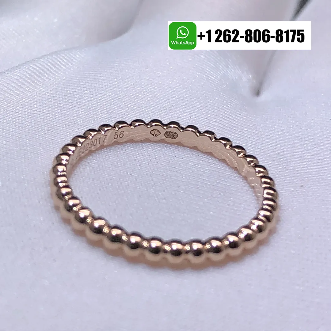Van Cleef & Arpels 18K Rose Gold Perlée Pearls of Gold Small Model Ring VCARPJMF00