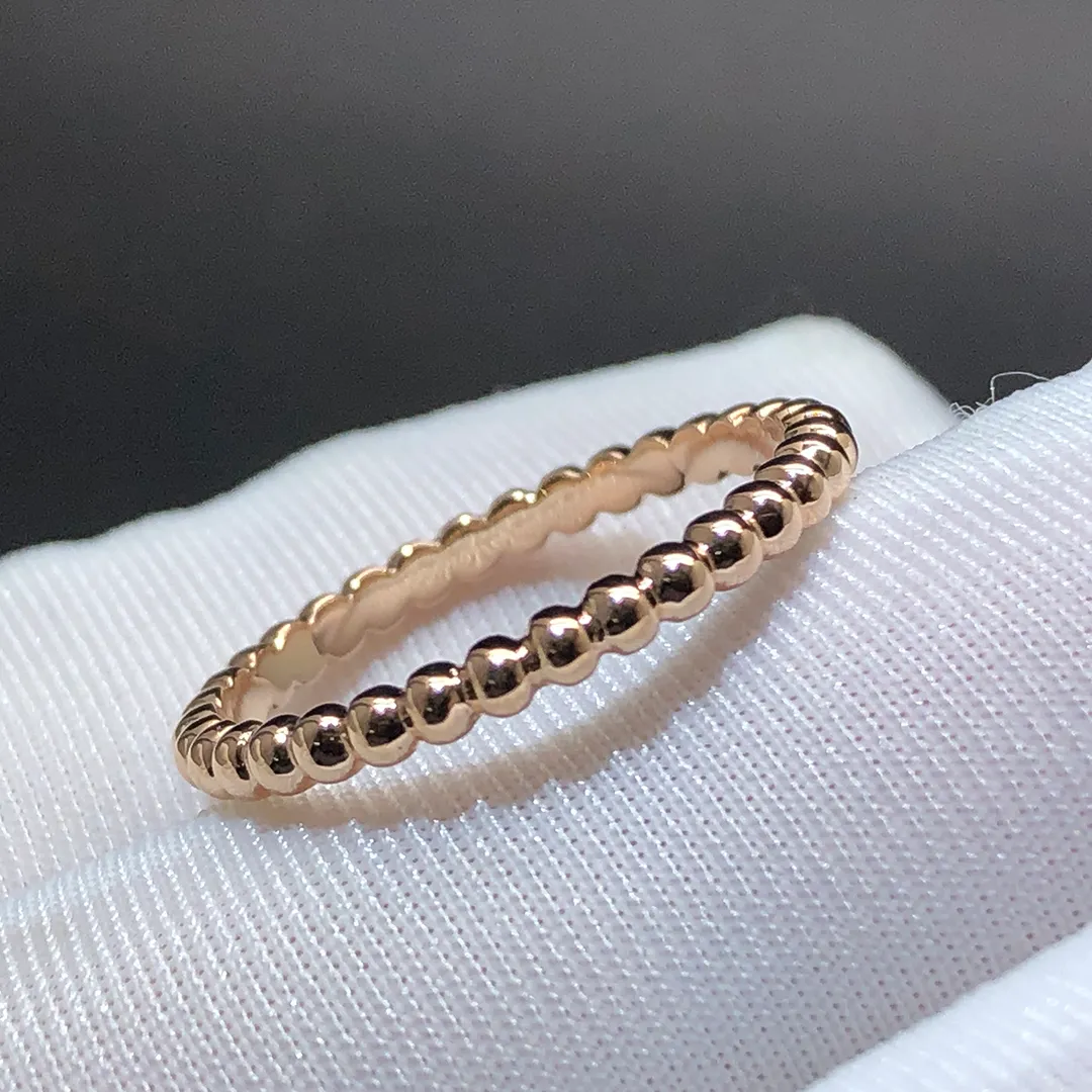 Van Cleef & Arpels 18K Rose Gold Perlée Pearls of Gold Small Model Ring VCARPJMF00