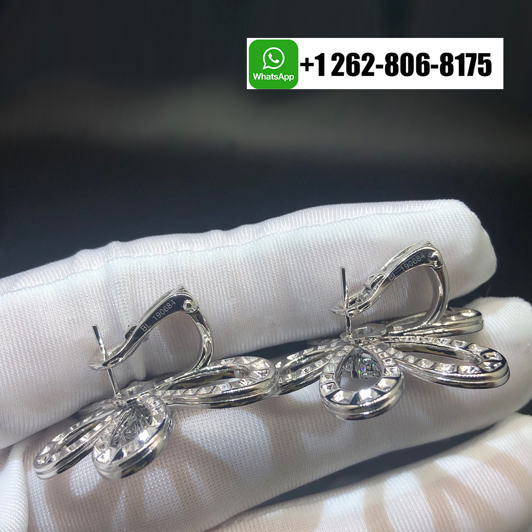 Van Cleef & Arpels Flowerlace Pave Diamonds Earrings in 18k White Gold VCARP05100