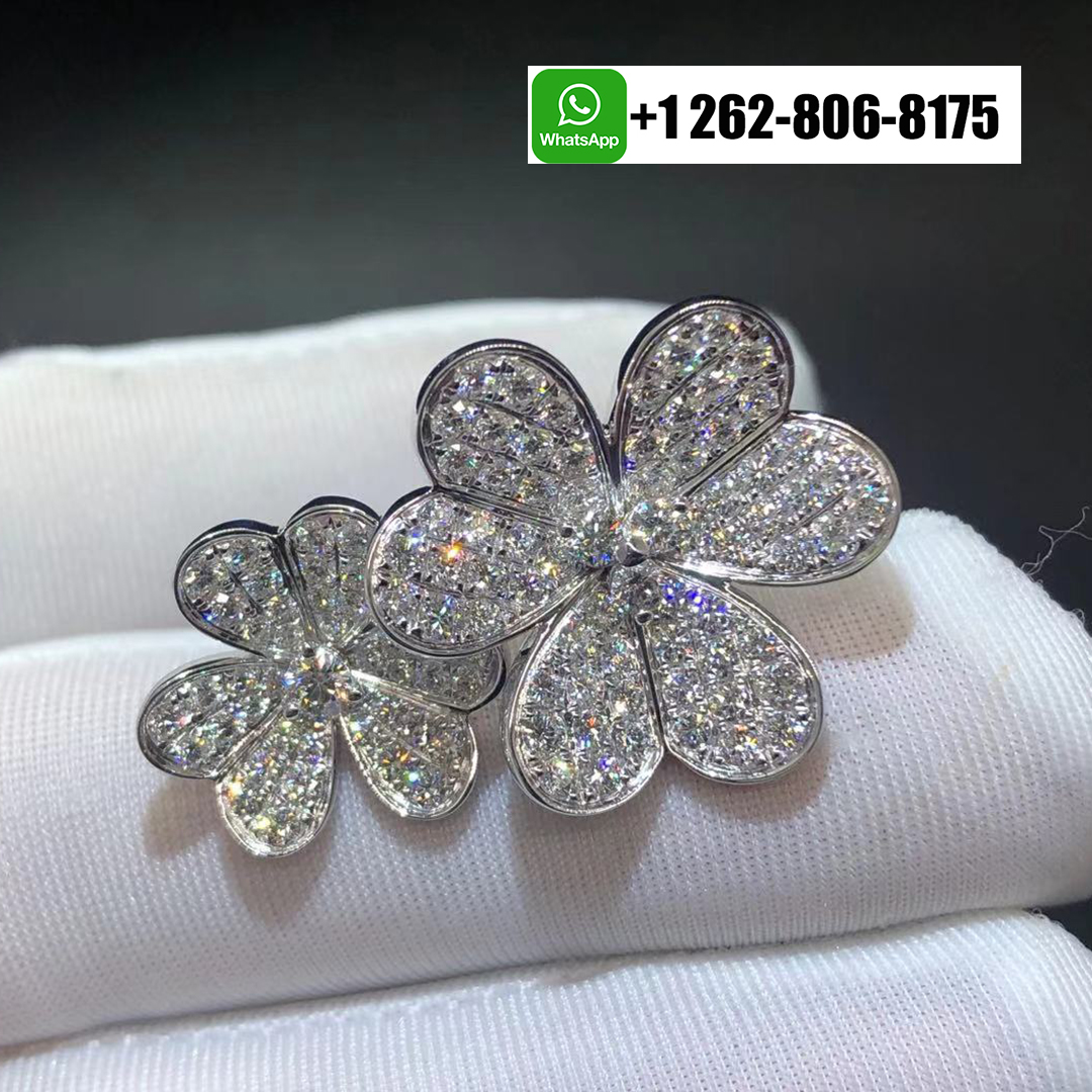 Van Cleef & Arpels Frivole Full Pave Diamonds Between the Finger Ring 18k White Gold VCARB67500