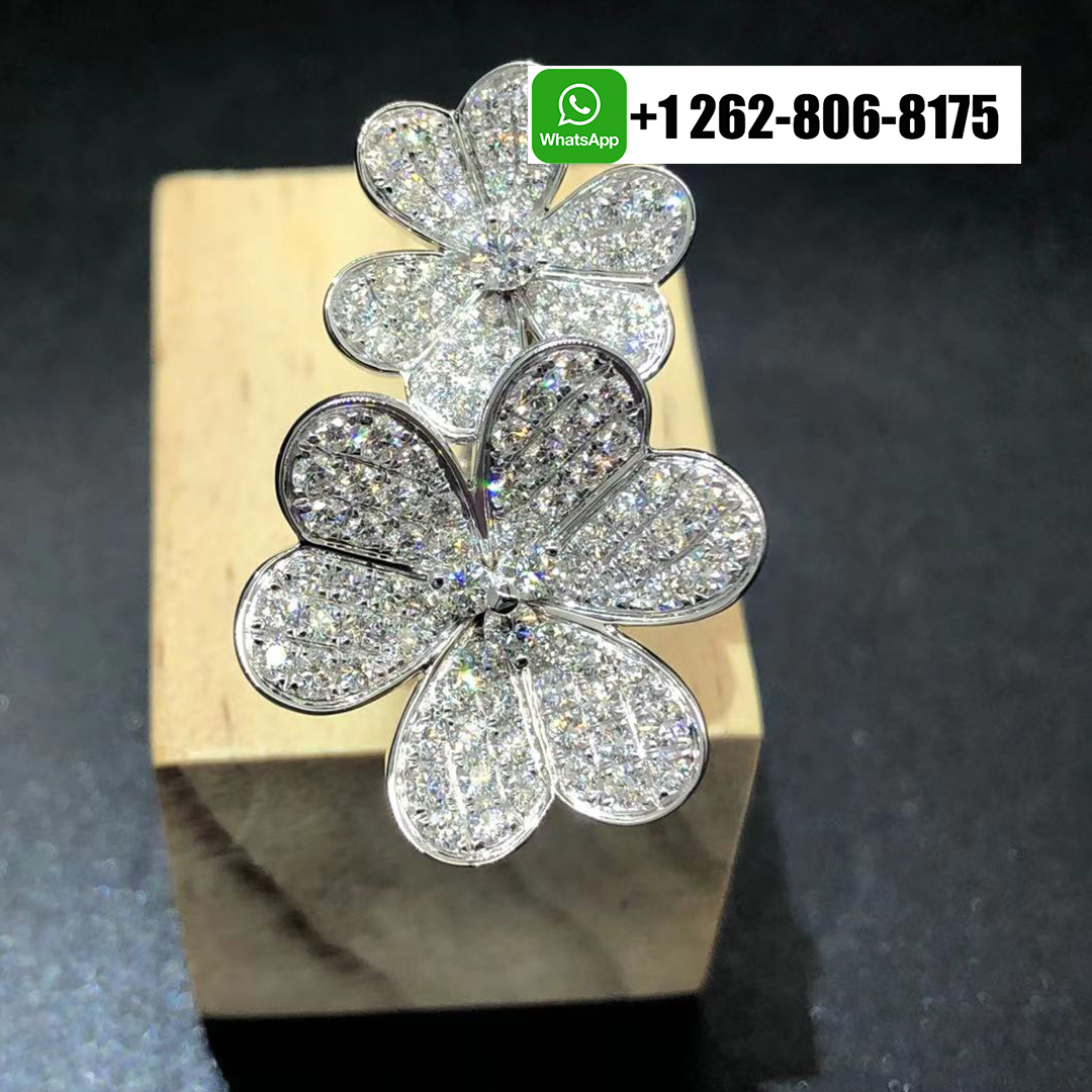 Van Cleef & Arpels Frivole Full Pave Diamonds Between the Finger Ring 18k White Gold VCARB67500