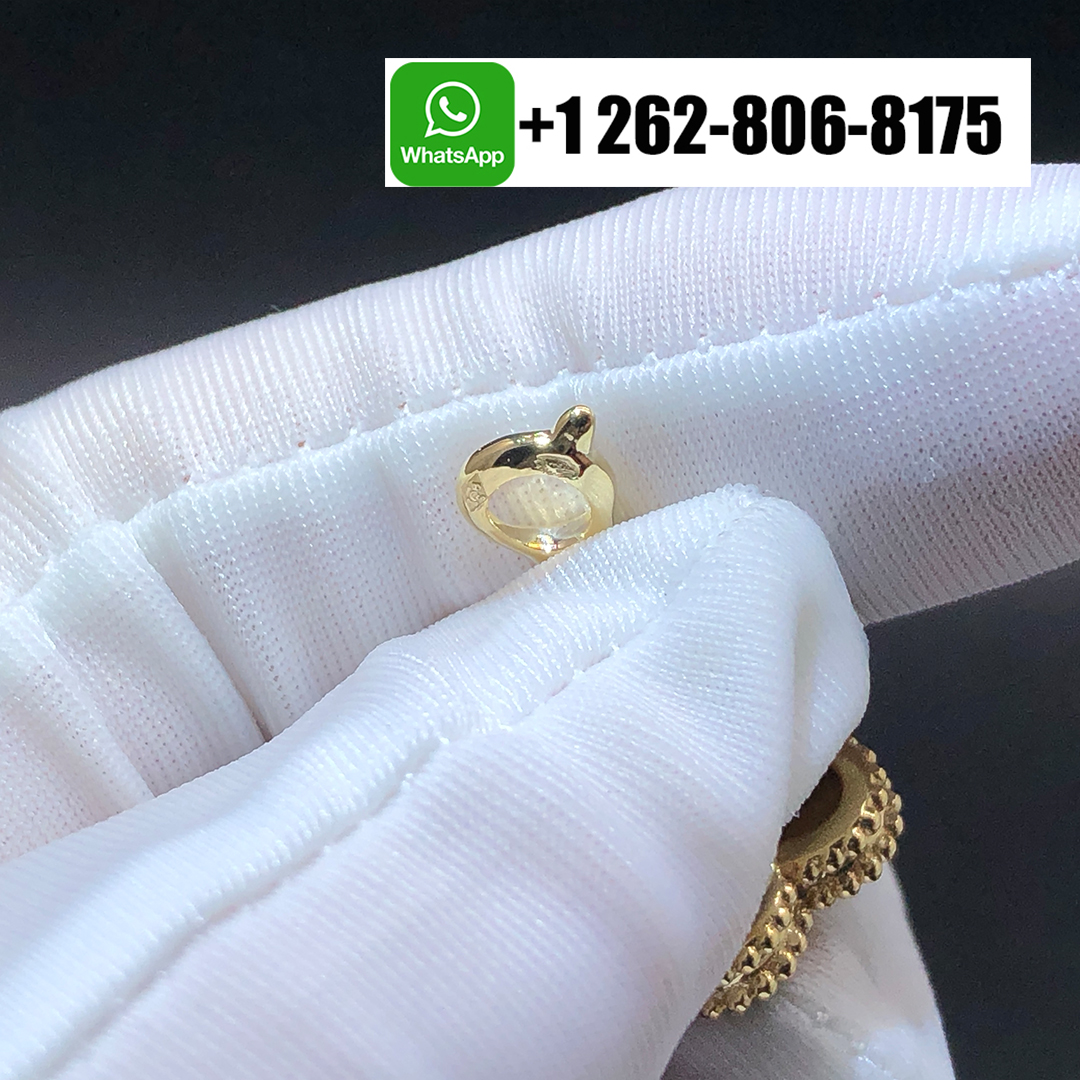 Van Cleef & Arpels Magic Alhambra 3 Motifs Tiger Eye Earrings 18k Yellow Gold