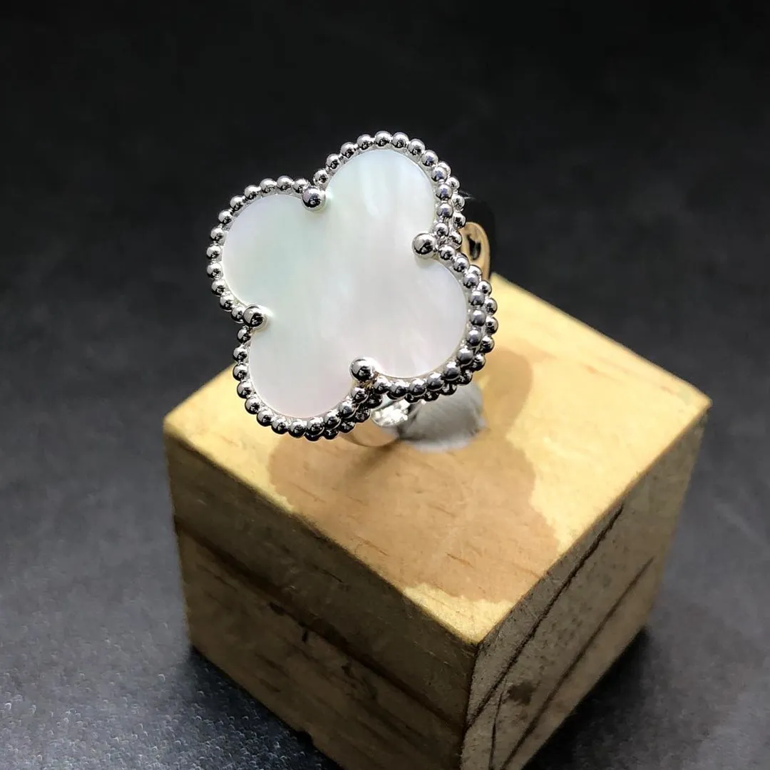 Van Cleef & Arpels Magic Alhambra Mother of Pearl Ring 18k White Gold