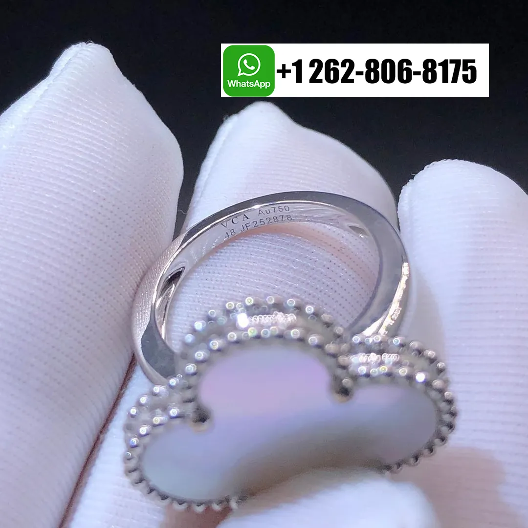 Van Cleef & Arpels Magic Alhambra Mother of Pearl Ring 18k White Gold