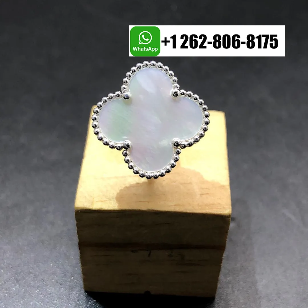 Van Cleef & Arpels Magic Alhambra Mother of Pearl Ring 18k White Gold