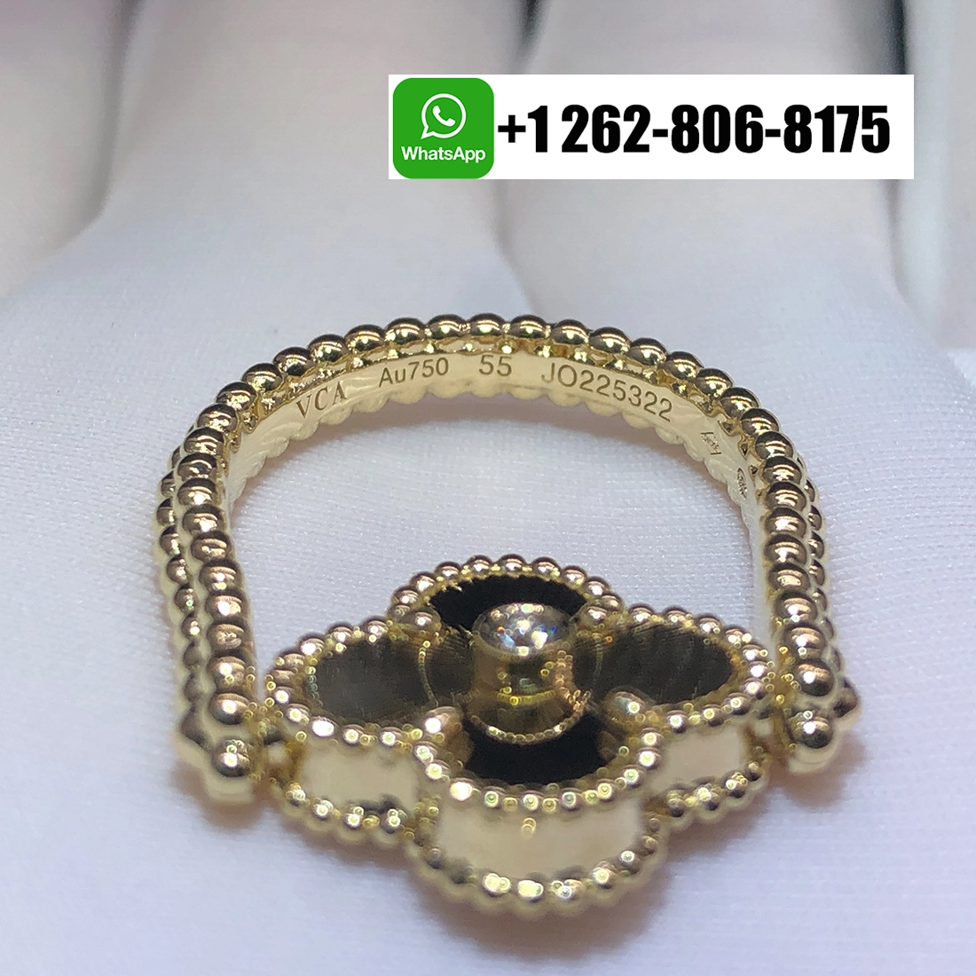 Van Cleef & Arpels Vintage Alhambra Reversible Blue Agate Diamond Guilloche Gold Ring 18k Yellow Gold VCARPGV100