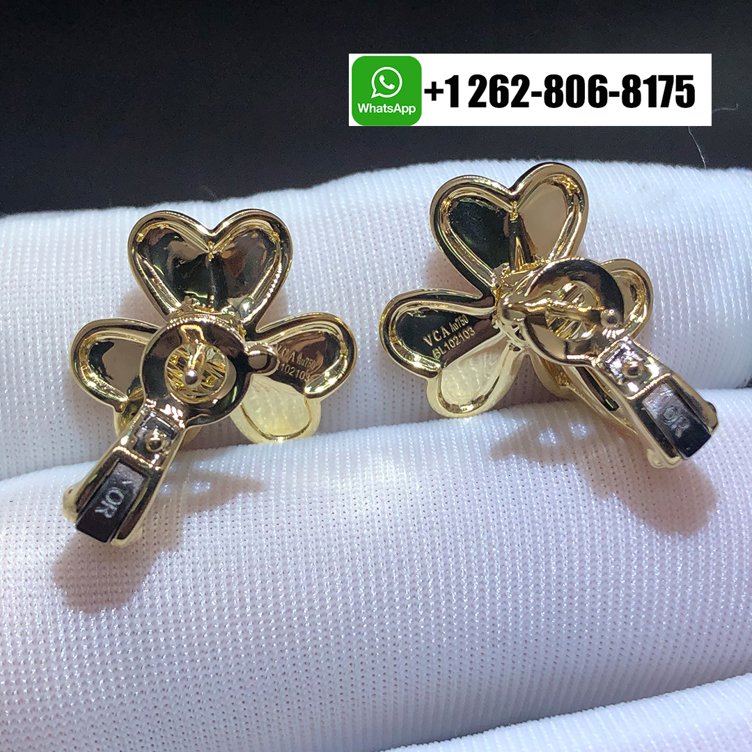 Van Cleef & Arpels Frivole Diamond Small Model Earrings 18k Yellow Gold VCARB65700