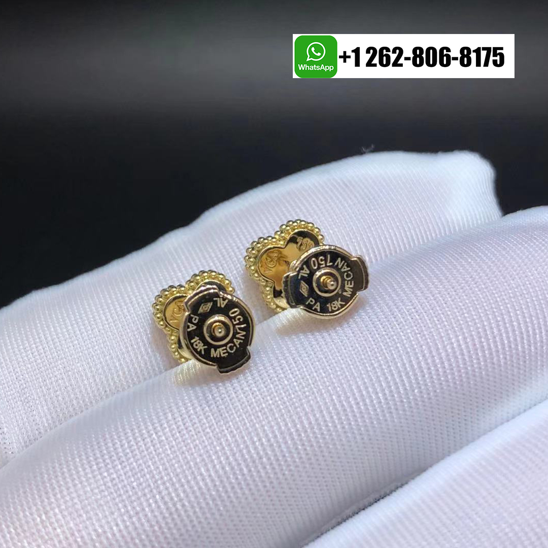 Van Cleef & Arpels Sweet Alhambra Onyx 18k Yellow Gold Earstuds VCARA44900