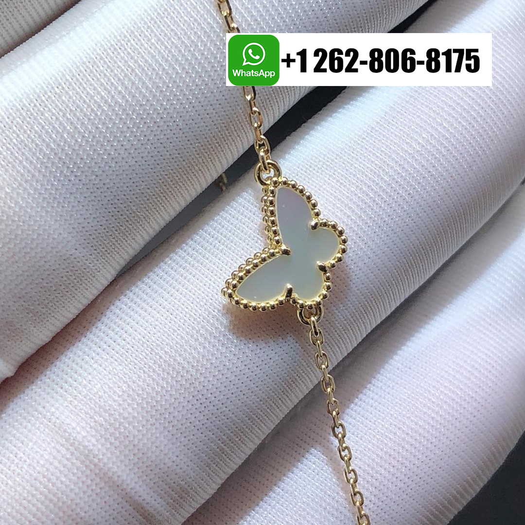Van Cleef & Arpels Sweet Butterflies Bracelet 18k Yellow Gold Mother-of-pearl VCARF69000